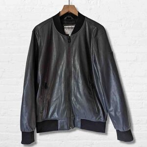 GUESS Faux Leather Jacket Men's Size Medium Bomber Jacket
